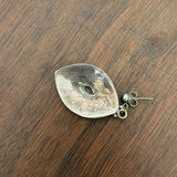 STERLING SILVER Oval Dangle Earrings with Blue Stone Accents - thumbnail 3 of 5