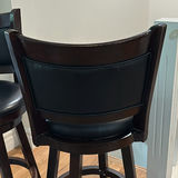 Pair of Dark Wood Swivel Bar Stools - thumbnail 10 of 13