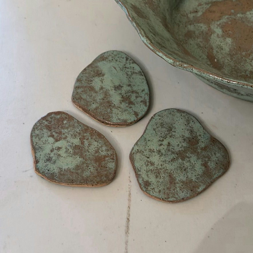 Ceramic Serving Bowl and Three Coasters - image 5 of 9