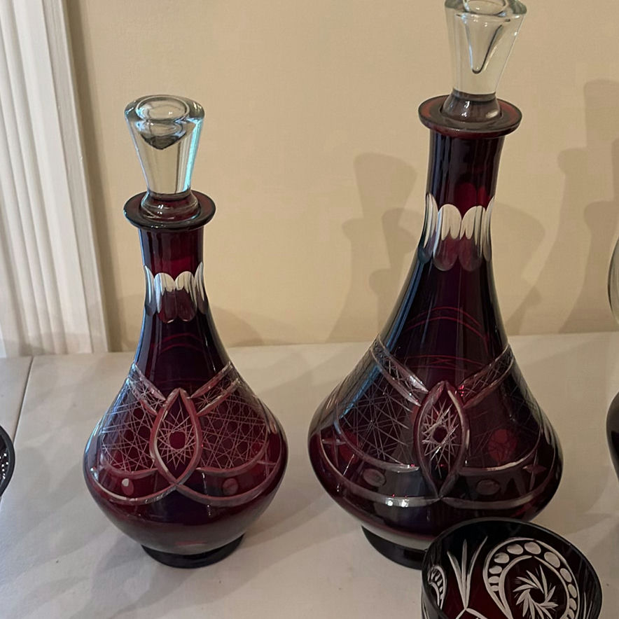 Cut Crystal Ruby Red Glassware Set - image 7 of 14
