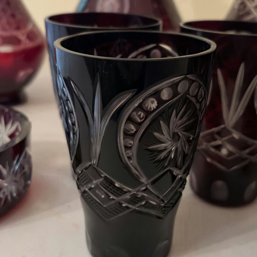 Cut Crystal Ruby Red Glassware Set - image 4 of 14