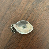 STERLING SILVER Oval Dangle Earrings with Blue Stone Accents - thumbnail 4 of 5