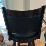 Pair of Dark Wood Swivel Bar Stools - thumbnail 11 of 13