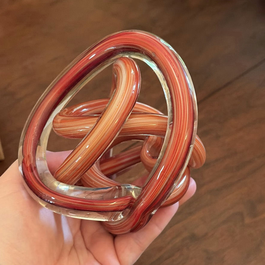 Abstract Glass Knot Sculpture - image 5 of 8