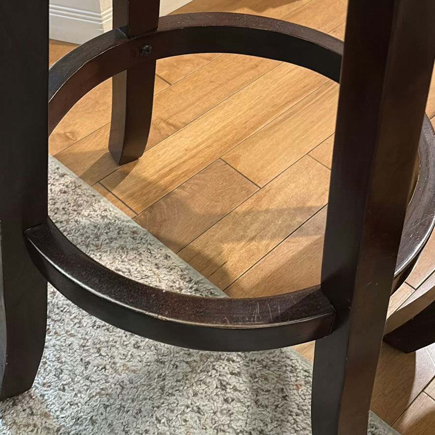 Pair of Dark Wood Swivel Bar Stools - image 9 of 13