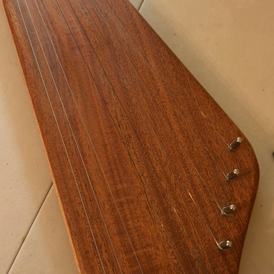Wooden Stringed Lyre Instrument with Tuning Tool - image 4 of 9