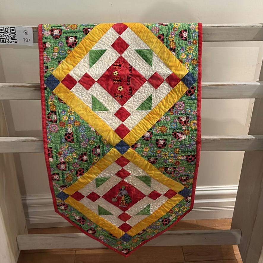 Wooden Quilt Rack with Two Table Top Quilts - image 3 of 7
