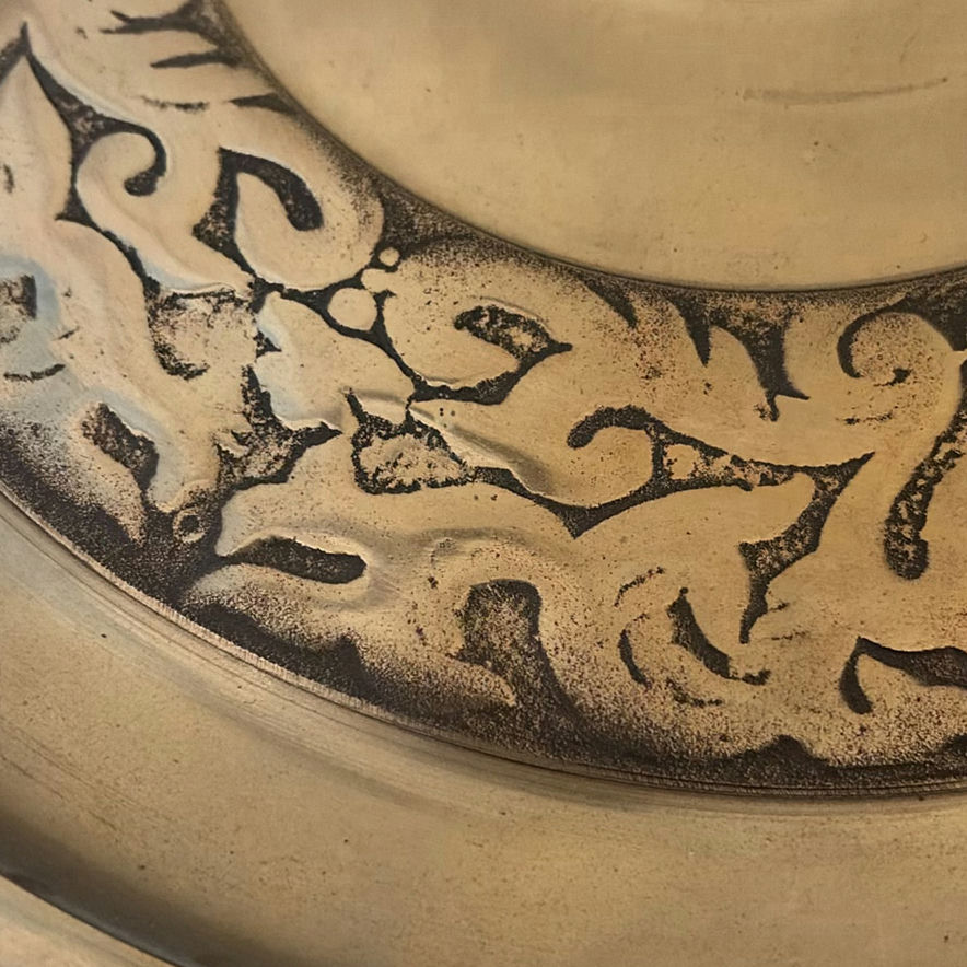 Decorative Metal Tray and Six Goblets - image 3 of 12