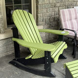 Green Adirondack Rocking Chair with Ottoman - thumbnail 4 of 9