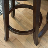 Pair of Dark Wood Swivel Bar Stools - thumbnail 10 of 11