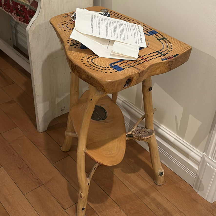 Handmade Wooden Cribbage Game Table - image 7 of 8