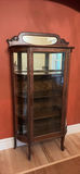 Antique Wooden Curio Cabinet with Glass Doors - thumbnail 1 of 11