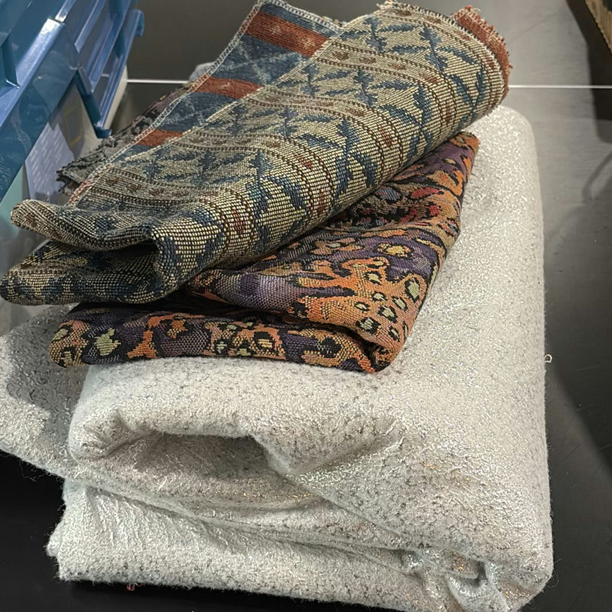 Assorted Fabric and Textile Pieces in Storage Bins - image 3 of 7
