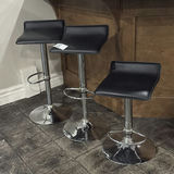 Set of Three Black Adjustable Bar Stools - thumbnail 1 of 8