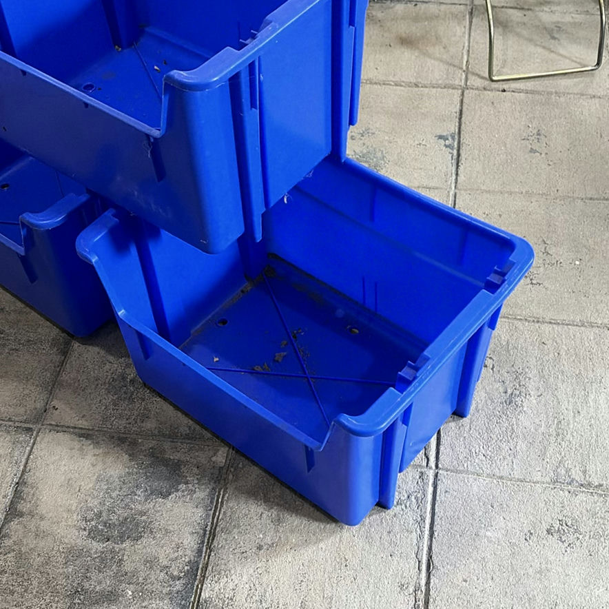 Three Blue Plastic Storage Bins - image 4 of 7