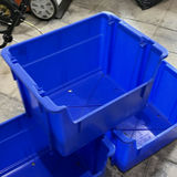 Three Blue Plastic Storage Bins - thumbnail 2 of 7