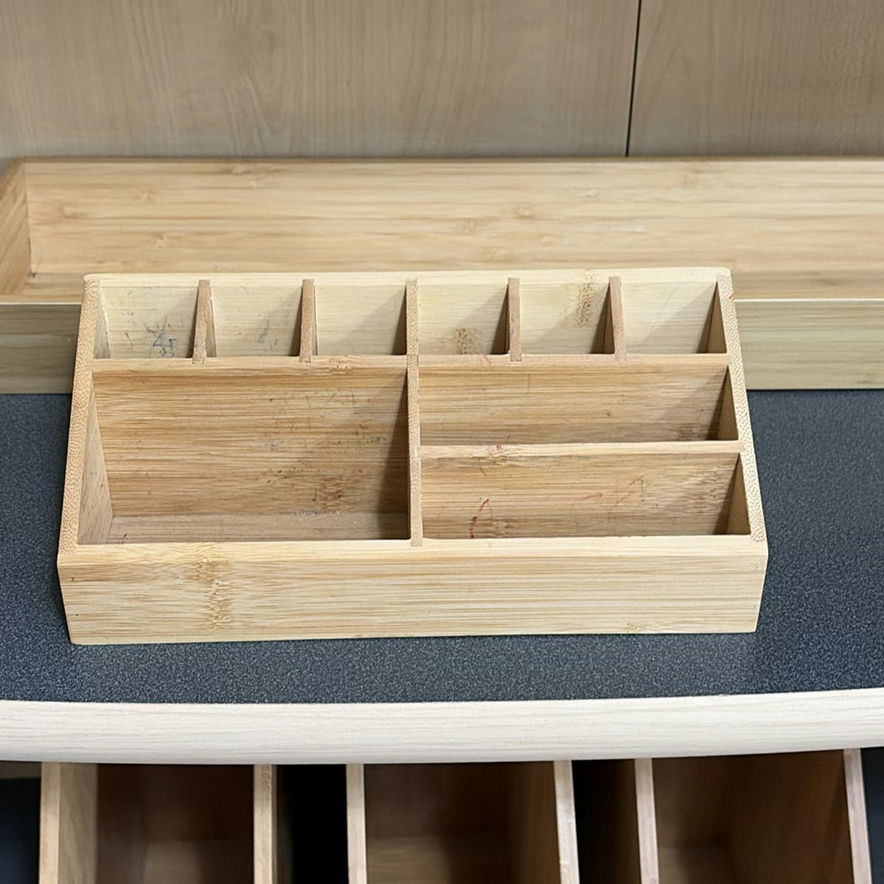 Wooden Bookshelf with Bamboo Organizers - image 8 of 10