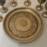 Decorative Metal Tray and Six Goblets - thumbnail 2 of 12