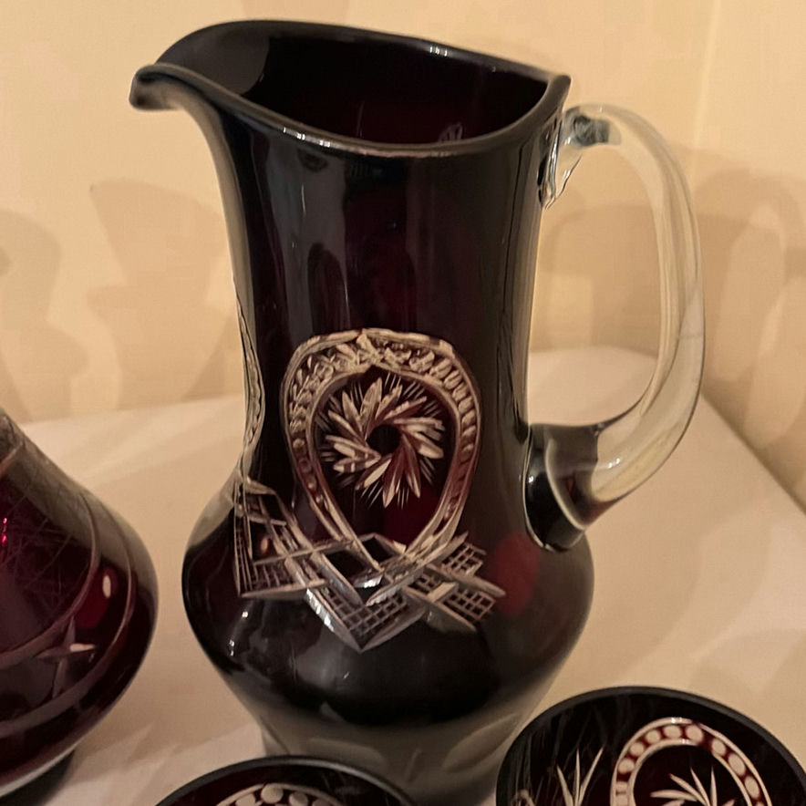 Cut Crystal Ruby Red Glassware Set - image 6 of 14