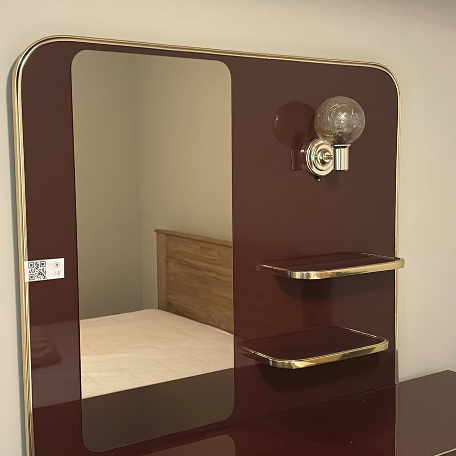 Retro Style Dresser with Vanity Mirror and Shelves - image 4 of 12