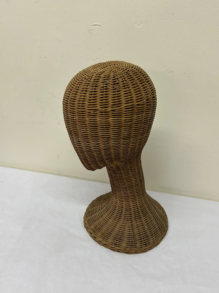 Vintage Hand-Woven Wicker Hat/Wig Display - image 3 of 5
