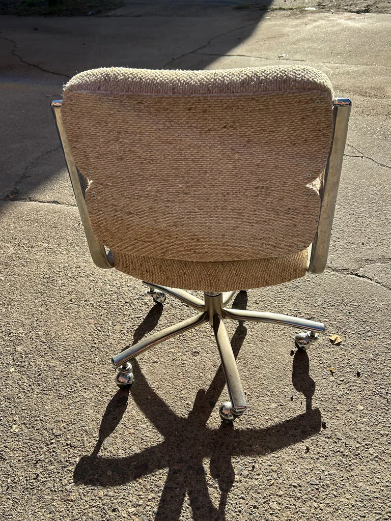 Mid-Century Upholstered Swivel Chair Made in Canada - image 5 of 6