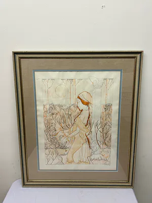 Layne Catherine Anderson Art Nouveau Gouache - Image 1 of 6