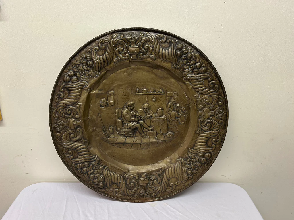 Vintage Pressed Brass Plaque Made in France - image 1 of 6