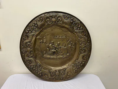 Vintage Pressed Brass Plaque Made in France - Image 1 of 6