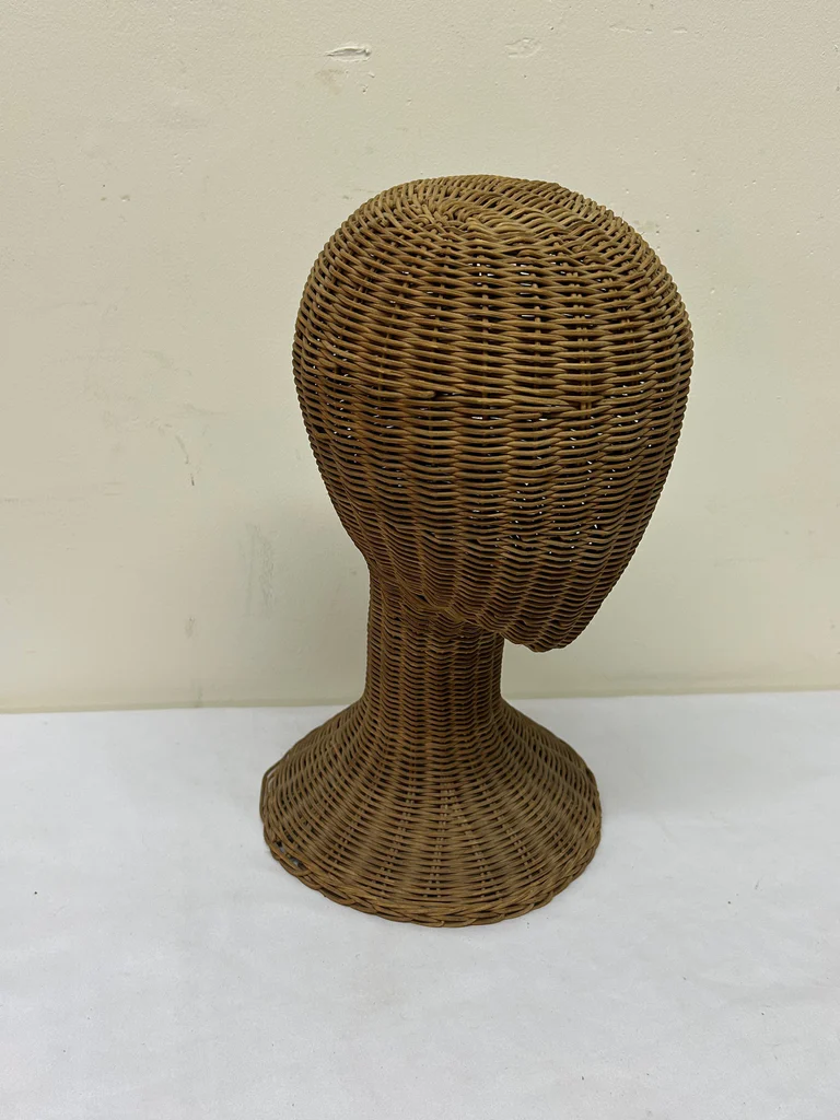 Vintage Hand-Woven Wicker Hat/Wig Display  - image 1 of 5