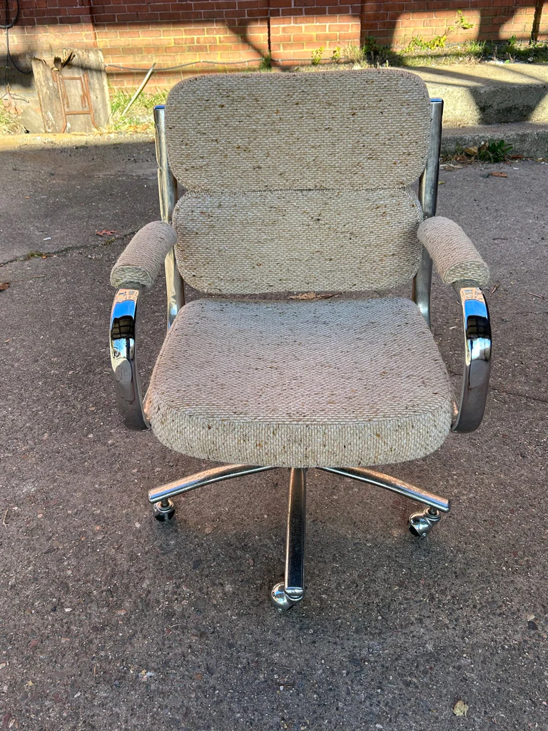 Mid-Century Upholstered Swivel Chair Made in Canada - image 1 of 6