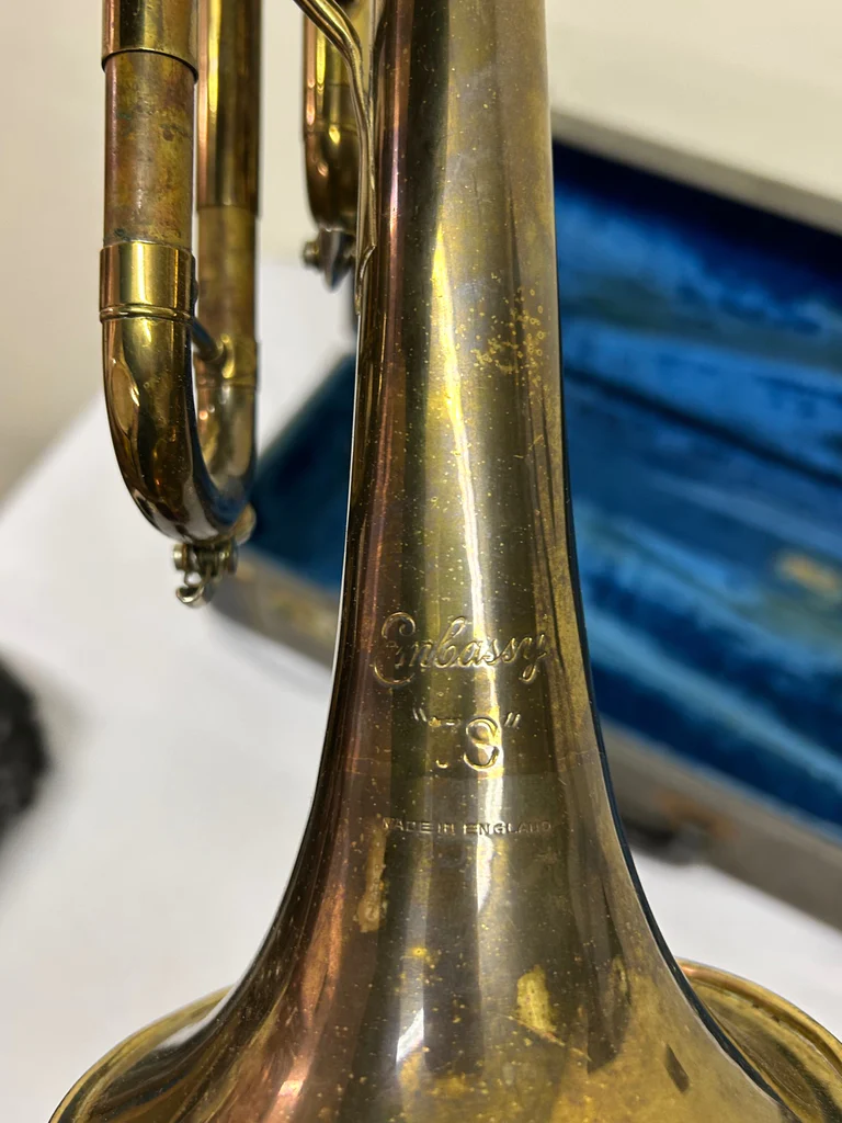 Vintage Embassy Brass Trumpet, Made in England  - image 2 of 8