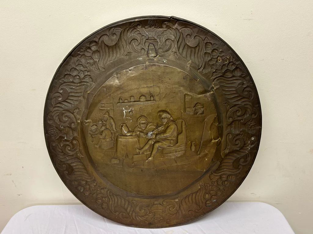 Vintage Pressed Brass Plaque Made in France - image 6 of 6