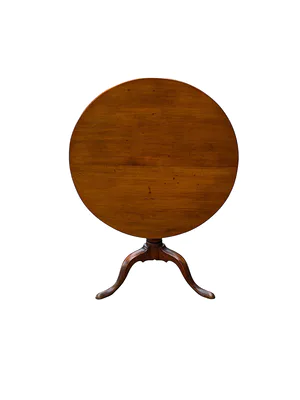 Round Cherry Tilt Top Table - Image 1 of 6