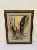 European Street Scene Watercolor Painting - thumbnail 1 of 5