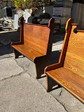 Pair of Oak High Back Benches - thumbnail 8 of 8