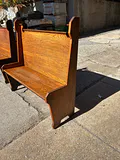 Pair of Oak High Back Benches - thumbnail 7 of 8