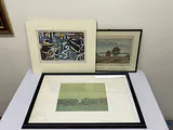 A Collection of Three Woodcut Art Signed - thumbnail 1 of 7