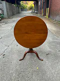 Round Cherry Tilt Top Table - thumbnail 2 of 6