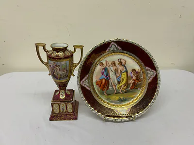 Royal Vienna Porcelain Ewer and Plate - Image 1 of 6