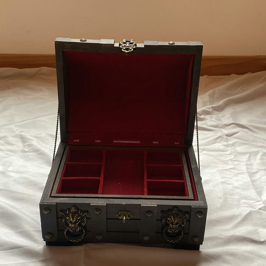 Norleans Japan Decorative Wooden Chest with Metal Hardware - image 2 of 6