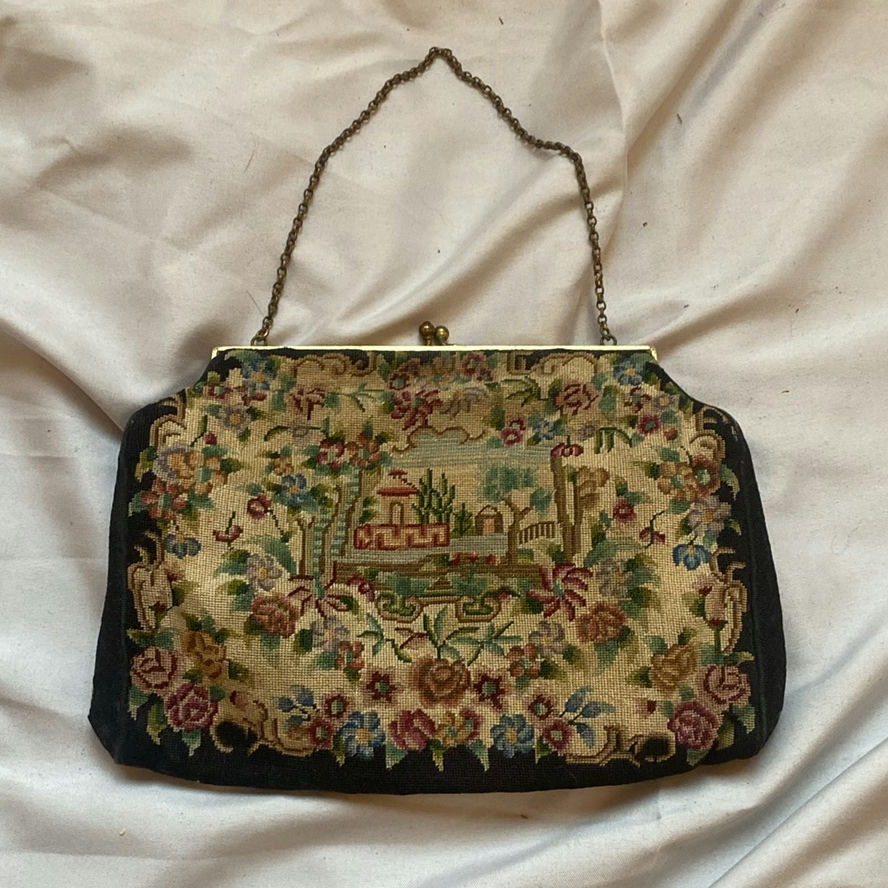 Tapestry Handbag with Chain Strap - image 1 of 3