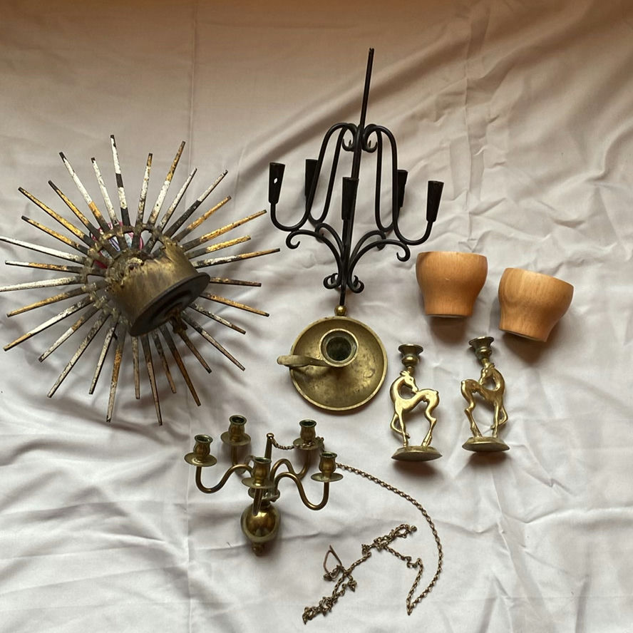 Candle Holders & Candle Lot - image 1 of 4