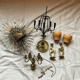 Candle Holders & Candle Lot - thumbnail 1 of 4