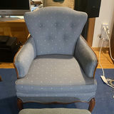 Blue Arm Chair W Footrest - thumbnail 1 of 8