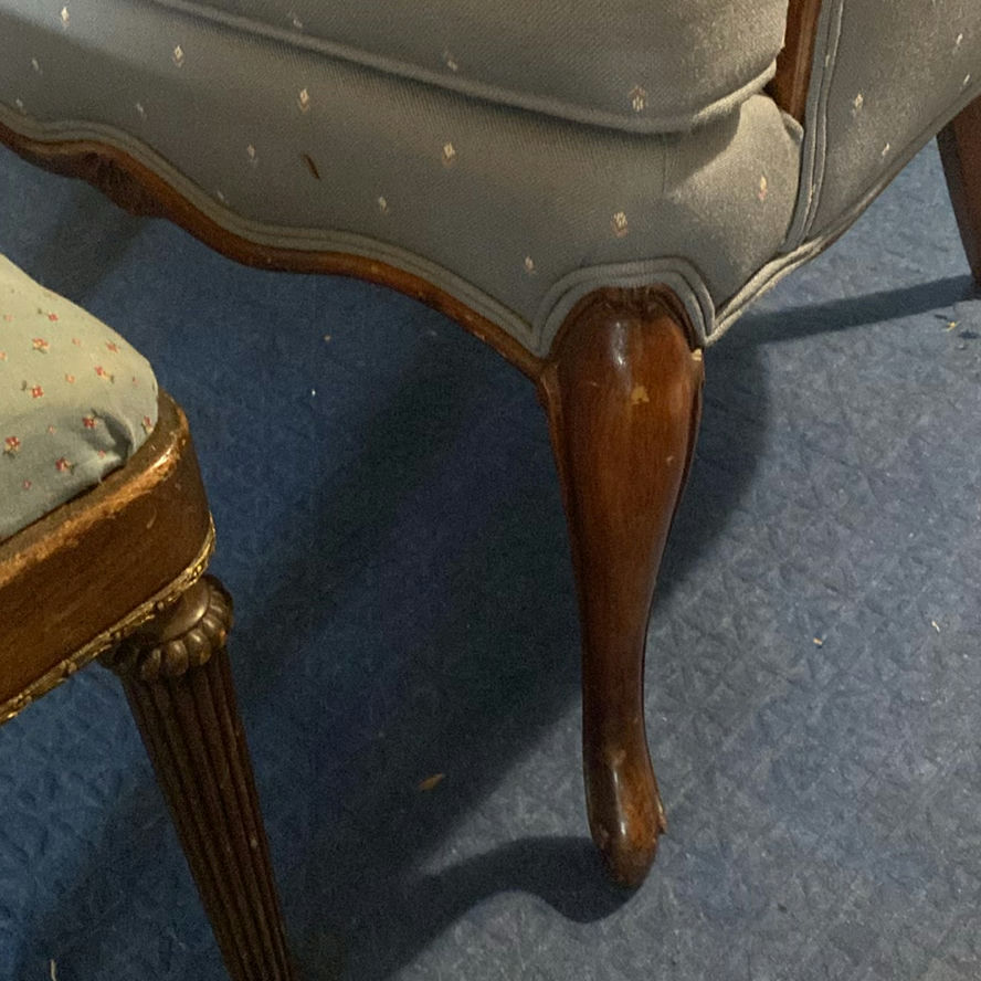 Blue Arm Chair W Footrest - image 4 of 8