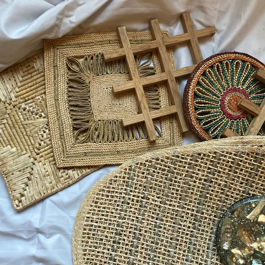 Assorted Woven Placemats, Coasters, and Trivets - image 1 of 4
