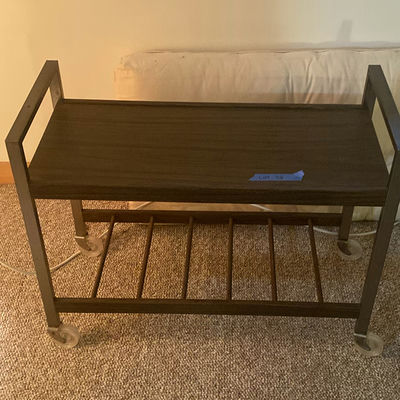 Wood and Metal Rolling Cart with Shelves - Image 1 of 4