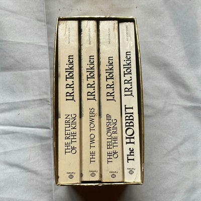 J.R.R. Tolkien Four-Book Paperback Set With Gold leaf Slipcase - Image 1 of 6