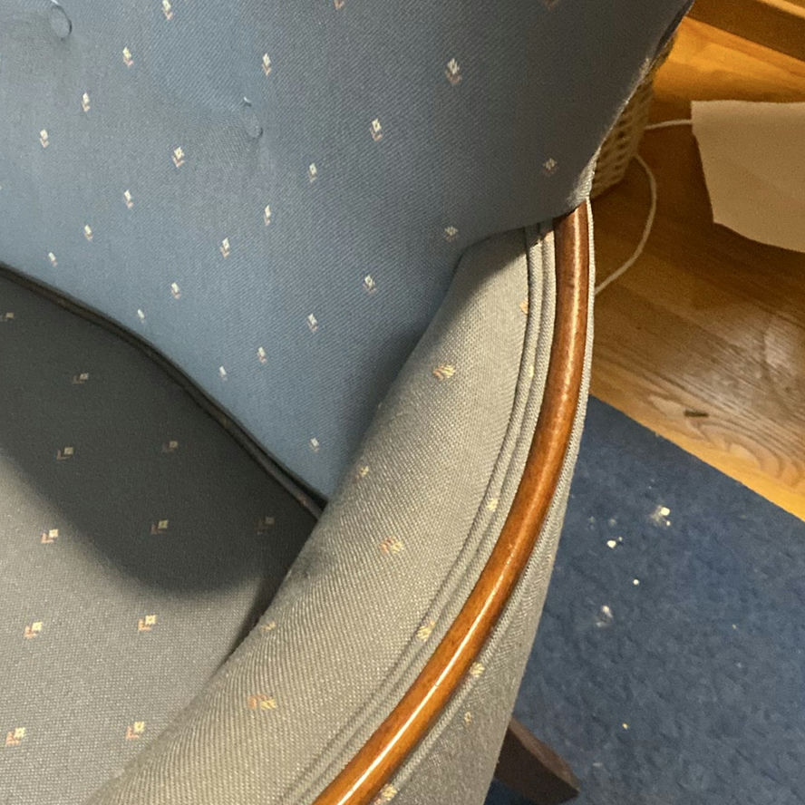 Blue Arm Chair W Footrest - image 6 of 8